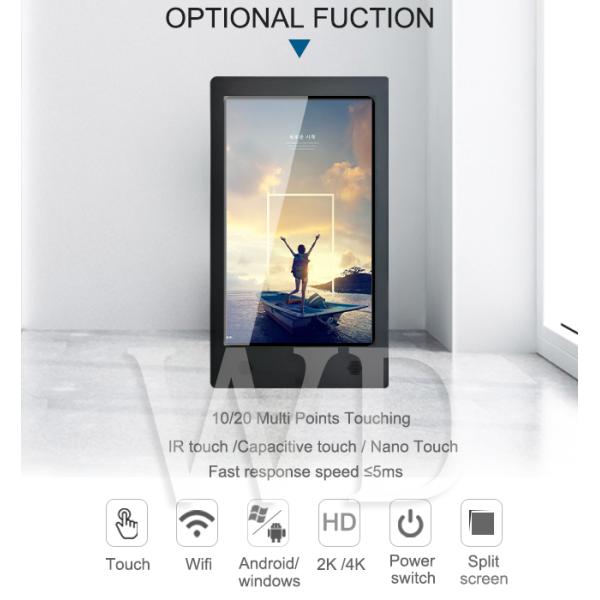 Black CE Wall Mount HD 2K Indoor Digital Signage For Retails