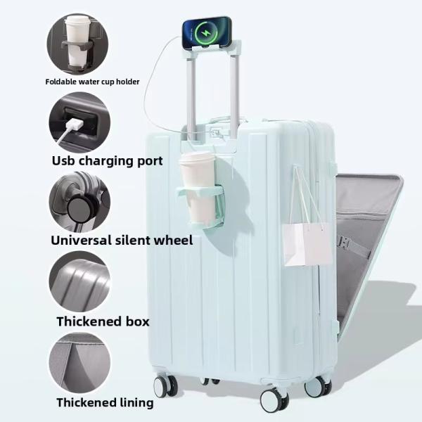 360° roues tournantes Port USB à ouverture avant Sac de voyage d'affaires Bagage durable pour un style moderne simple Voyage de vacances