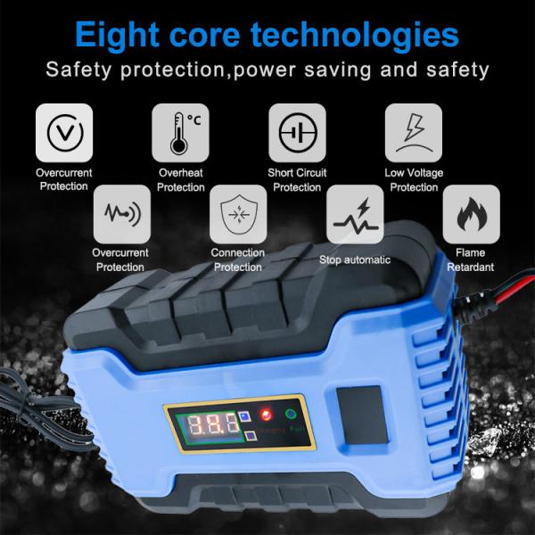 12-24V/5A Input and 7.5W Output Electric Marine Pulse Repair Lead Acid Battery Charger 12V 10A Universal Battery Charger