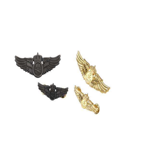 Zinc Alloy Aviation Air Force Pilot Badge Brooch with Gold Plating