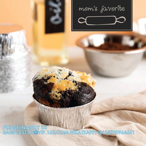 3.5'' Inch Round Ramekins Muffin Cups Tin Foil Cupcake Pans Disposable Aluminum, Freezer & Oven Safe Pack