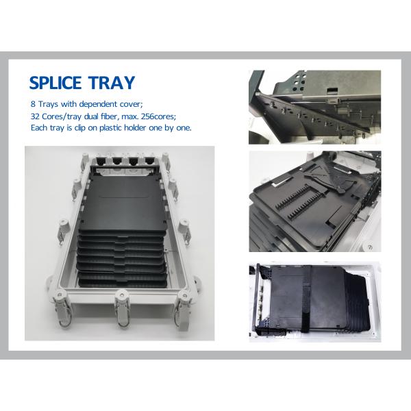 4 gris plástico montado en la pared al aire libre del recinto óptico del empalme de la base de los puertos 256