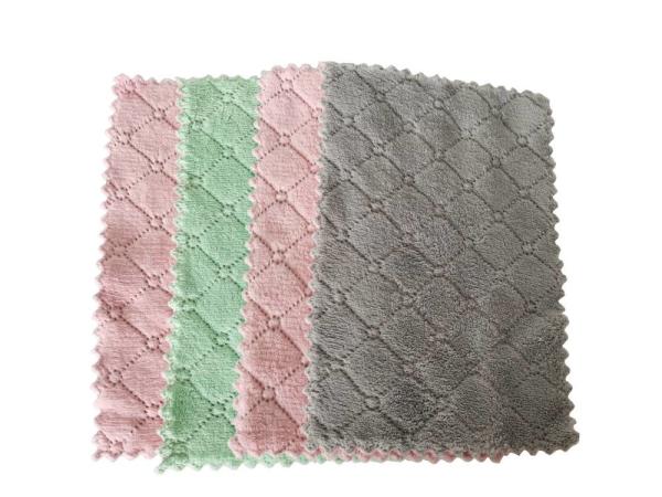 Prato absorvente de pano da cozinha de Coral Velvet Dishtowels Oil Washable de panos de prato