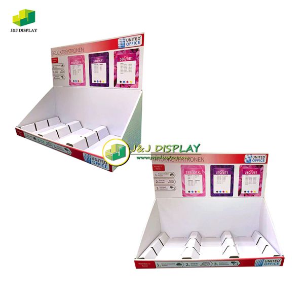 Cardboard Display Unit Counter Top Display Box PDQ For Ink Fillers Box Stationery Rack