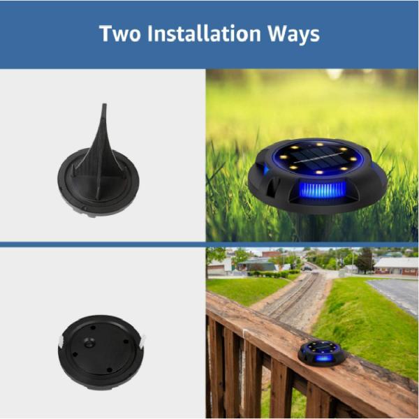 Solar Powered Disk Lights for Landscape Pathway Patio Waterproof LED Outdoor Garden