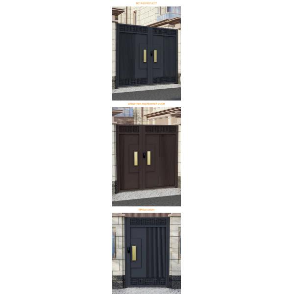 Внешнее оформление черный вход двойная дверь из нержавеющей стали кованое железо дизайн главные ворота