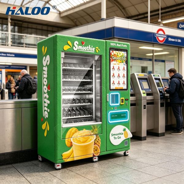 Haloo Fresh Fruit Smoothie Vending Machine with Variable Frequency Mixing System Better Taste for More Scenarios
