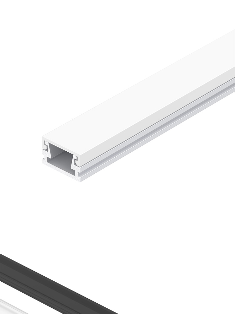Surface Mount LED Strip Aluminium Profile with Anodized Surface and PC Cover for Decorative Illumination H7.5mm * W12.0mm