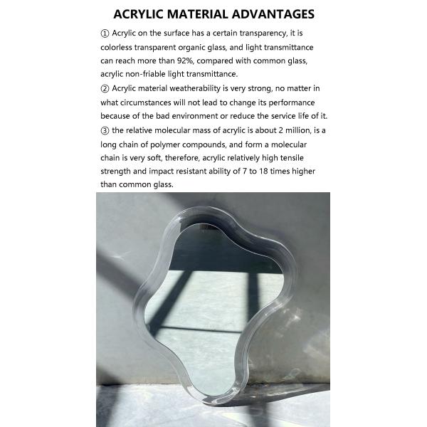 Lighted Acrylic Wall Mounted Magnifying Mirror For Bathroom Vanity