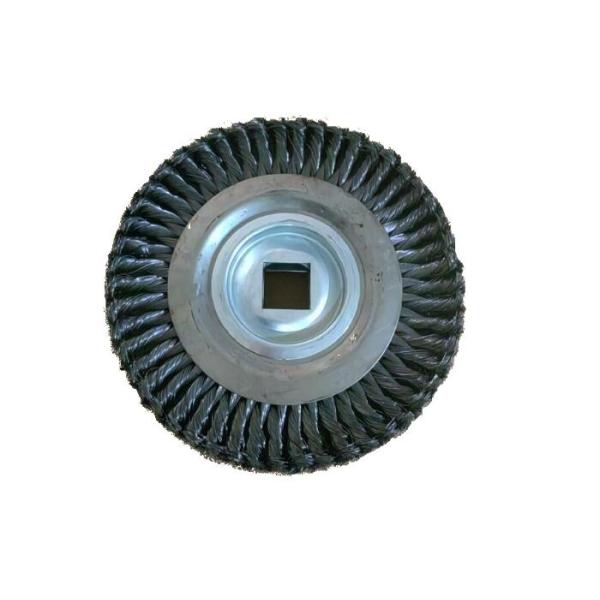 Three Layer Square Hole Braided Wire Brushes 9 Inch OD For Tube Rust Removal