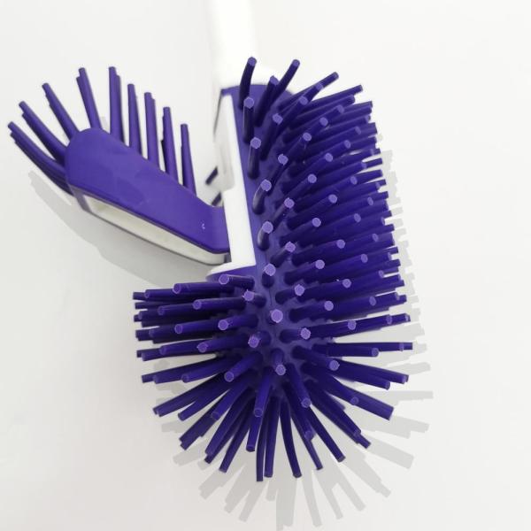 Soft Bristle Toilet Bowl Brush With Holder 13x42cm Rubber Brush Remover