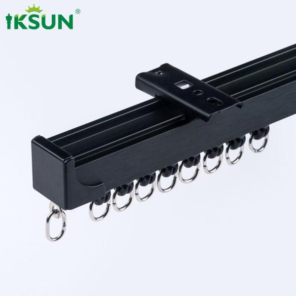 Matte Black Aluminium Curtain Track For Home Decoration 6.7m Length