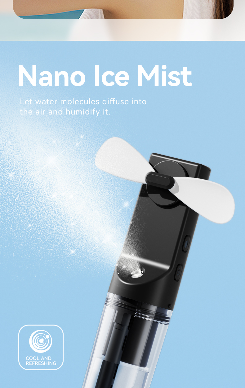 New Fans Hot Summer Handheld Spray Mini Cooling Foldable Fan USB Rechargeable Portable Folding Mist Fan With Water Portable