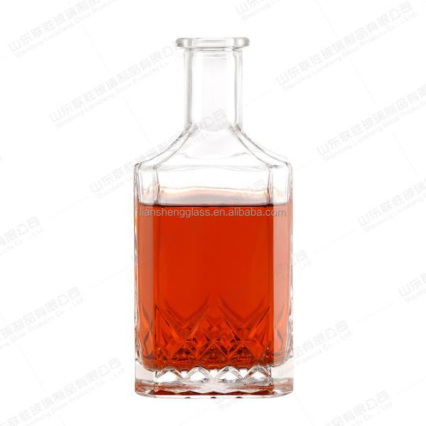 Healthy Glass Decal Square Bottle For Design Grade Crystal Glass Vodka
