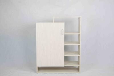 Practical Wooden Home Shoe Cabinet Removeable Shelves With Door Hollow Racks