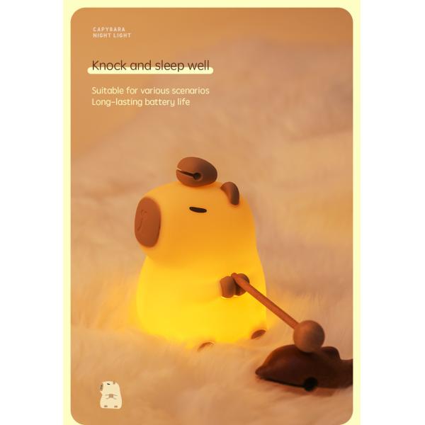 Cute Silicone Capybara Night Light Children's Nightlight Gift Usb Rechargeable Animal Silicone Night Lamp