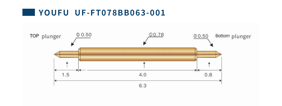Double Ended Spring Loaded Contact Pin for PCB Test Fixtures