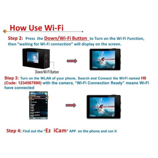 Original Video camera wholesale sport camera Waterproof Full HD 1080P H9 plus Action Cam