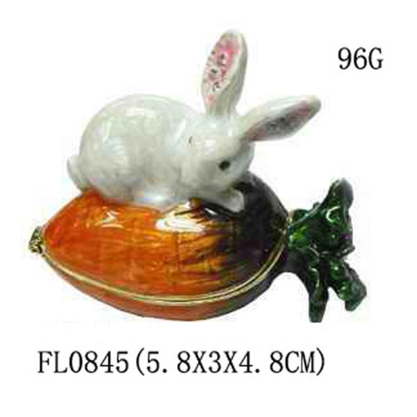 Fairy Rabbit Enameled Trinket Box Bunny Jewelry Box Pewter Rabbit Jewelry Trinket Box Gifts Cony Trinket Box Ring Holder