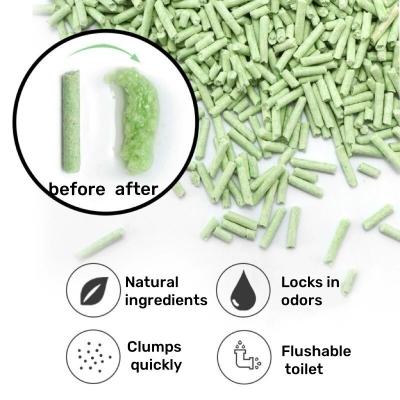 Easy Scooping Green Tea Litter Plant Based Sustainable Tea Potty Cat Litter