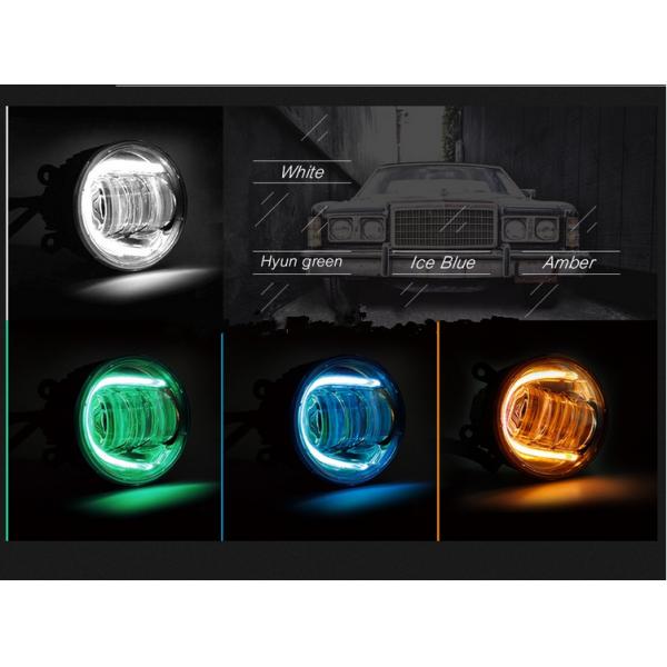 7 Inch LED Headlights Lights Bright White / Amber Turn Signal With Halo Ring