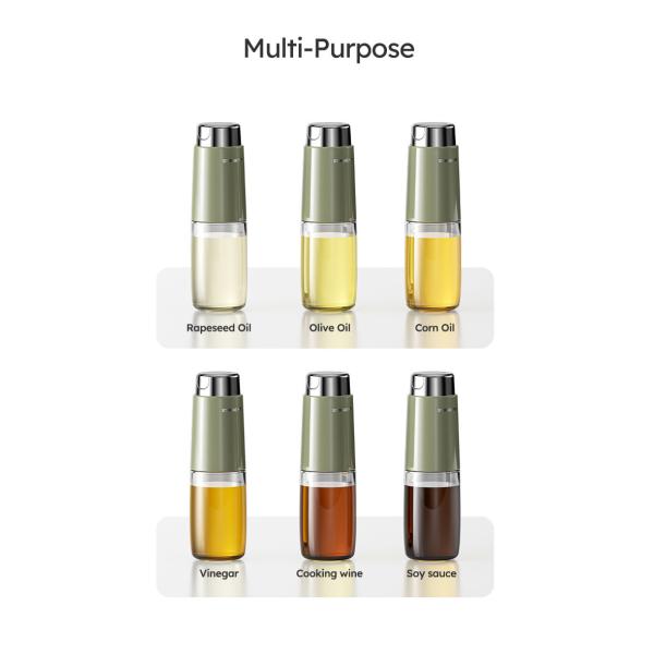 280ml 500ml Kitchen Glass Auto Flip Oil Dispenser Cooking Leakproof No Drip Stainless Steel Cap Oil Container Soy Sauce Bottle