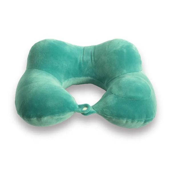 Travel/Camping/Car/Airplane U-Shaped Inflatable Neck Pillow with Washable Pillowcase