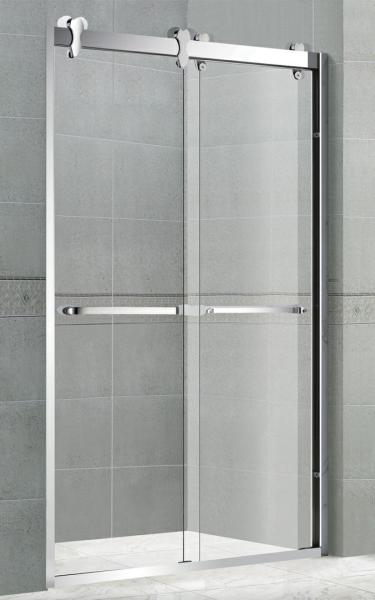Movable Glass Corner Shower Enclosures 10MM Clear Tempered With Big Hanging Wheels