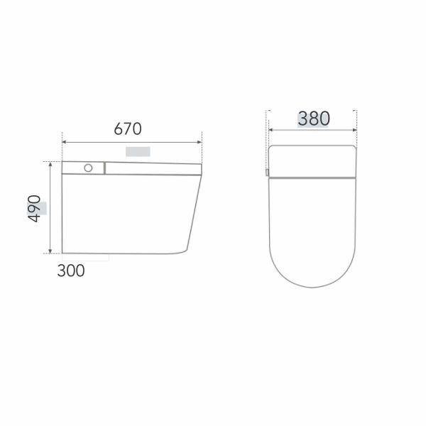 Remote Control Tankless Bidet Toilet 380x670x490mm Siphonic Toilet Pan White Orin OR2213