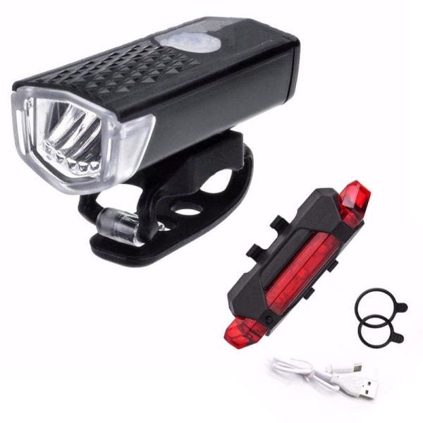 Front Light Back Light USB LED Rechargeable Bike Bicycle Light Set for Mountain Cycle