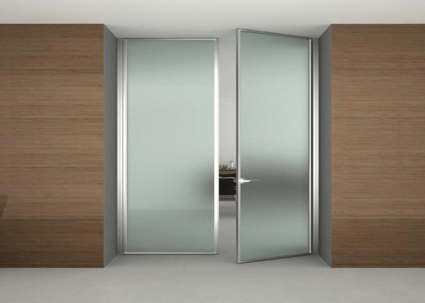 Thermal Break Commercial Aluminium Doors Restaurant Kitchen Swing Doors Customized Size