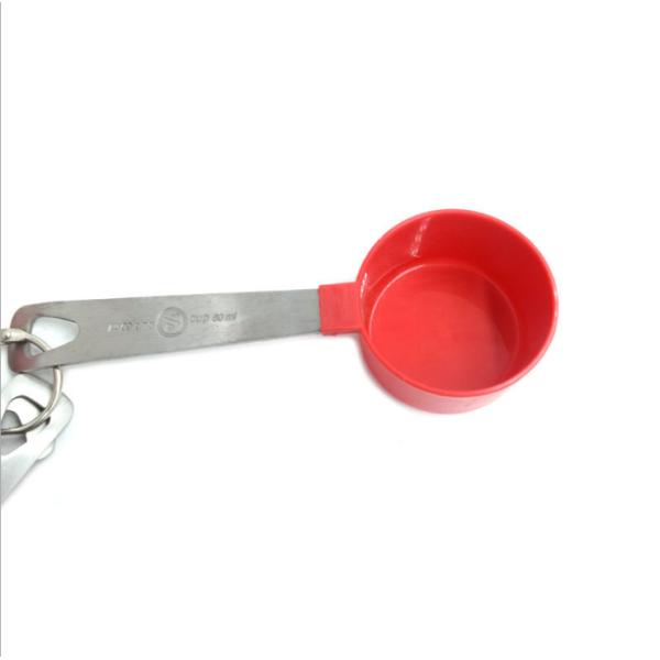 4Pcs Stainless Steel Handle Measuring Seasoning Liquid Plastic Measuring Cup