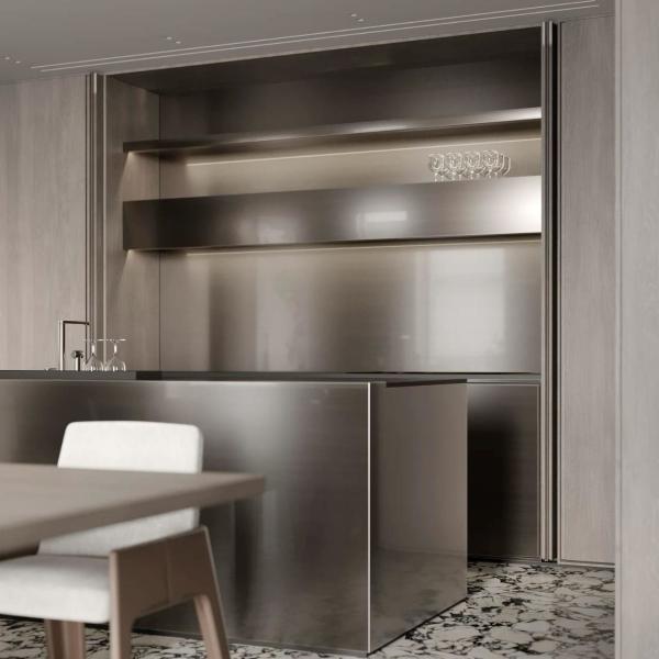 New Arrival Stainless Steel Kitchen Cabinet Small Kitchen Cabinet Set with Sink Modular Stainless Steel Kitchen Cabinets
