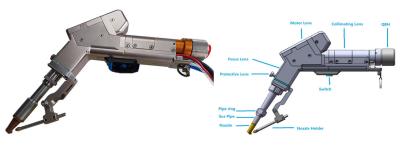 400Hz Handheld Welding Head , Fiber Laser Head With Wire Steel Aluminum