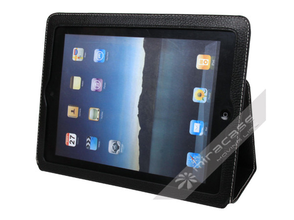 Real Leather Smart Cover for iPad2 & the new iPad, Viewing Angle at 35 and 65 Degrees