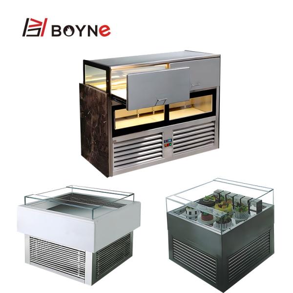Commercial Open Drawer Type Chocolate Cake Display Cabinet with stainless steel material with painting