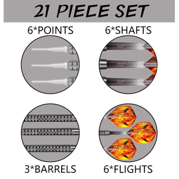 Emyth Darts Soft Tip Darts Barrel 90% Tungsten Darts Set 21g 23g BIAN