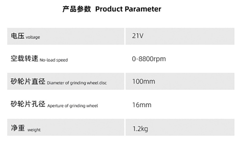 WII-JM1002 Professional Cordless Brushless Angle Grinder Battery-Powered Lithium-Ion High-Speed Grinding Tool