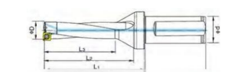 2xD Indexable Insertable U Drill Black Oxide With Effective Length