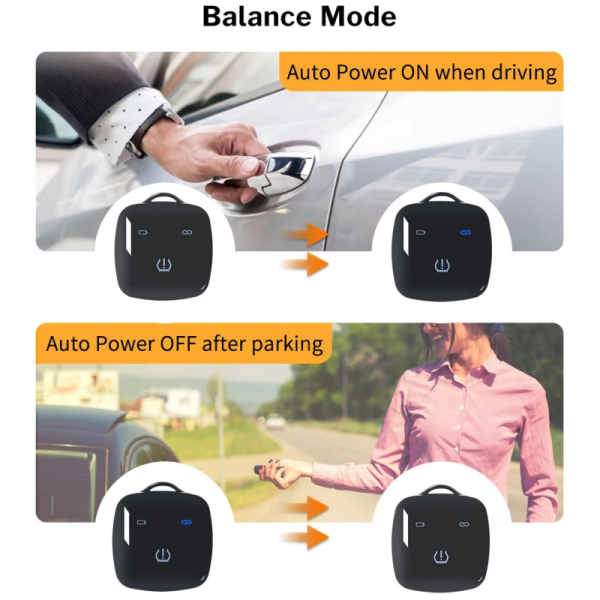 Car BL8 Wireless Internal TPMS Sensor with Chargeable Receiver Keychain and Mobile APP Compatible with Android & IOS