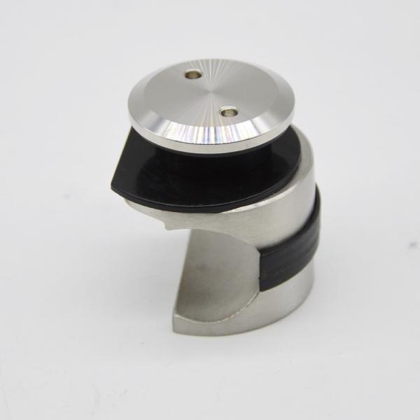 Connector glass to tube for bathroom door sliding system , Satin or Mirror finishing, SS304