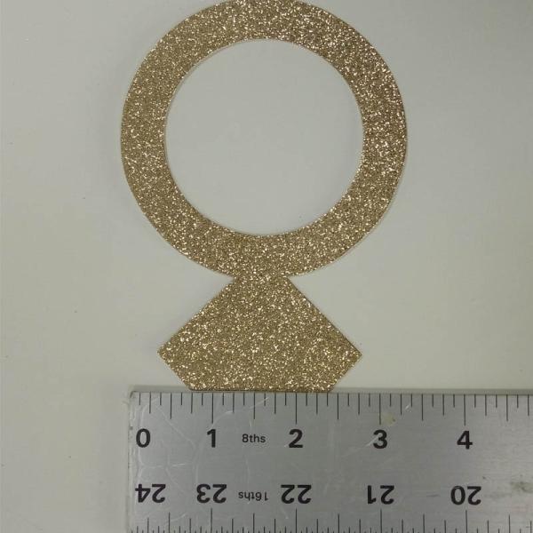 Glitter Paperboard Ring Glitter Paper Letters Gold Color For Birthday Cake Decor