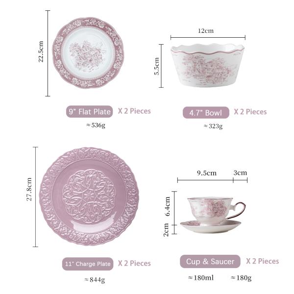 Ceramic Valentine'S Day Porcelain Gift Set For St Valentin Under Glazed