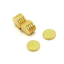China N52 Diameter 1/2 Inch x 1/4 Inch Strong Disc Gold Plating Neodymium Magnet