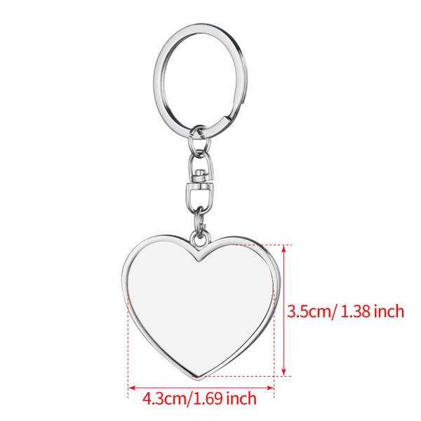 Simple Valentine's Day Gift Customized Double Sided Sublimation Blank Heart Shape Keychain Pendant