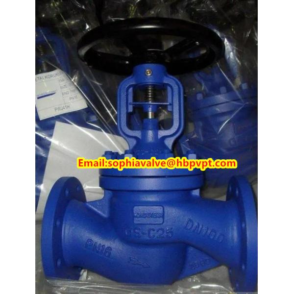 GG25 DIN flange end globe valve