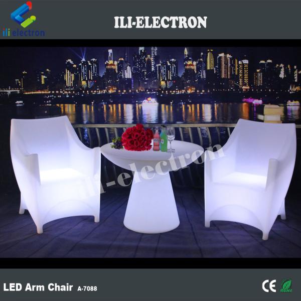 PE Plastic LED Illuminated Furniture Chair RGB With Rechargeable Lithium Battery