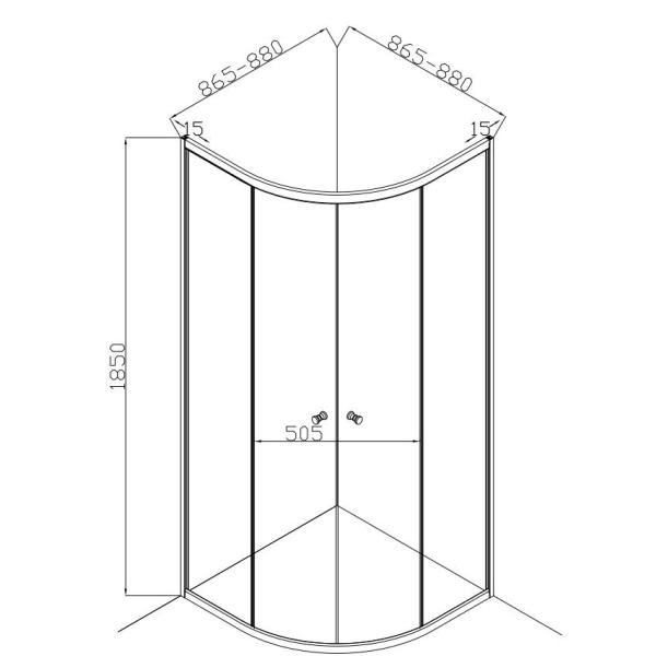 Ванная комната приложения ливня квадранта комфорта 900X900 с ручками/колесами