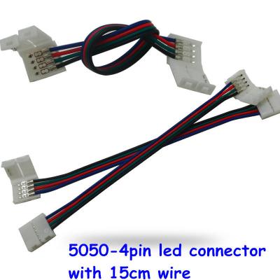 Led Strip Light Connectors 4 Pin 10mm Width  Led Accessory Solderless Extension Cable Wire