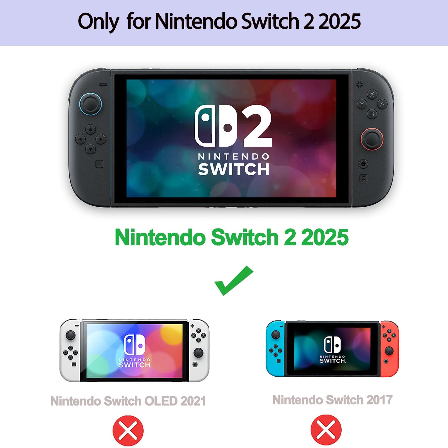 Laudtec Dockable Case For Switch 2 2025 Protective Cute Protective Cover Case Slim PC Cover Shell
